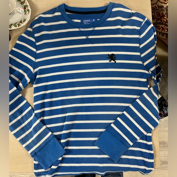 Express Other - Express Blue and White Striped Long Sleeve Tee